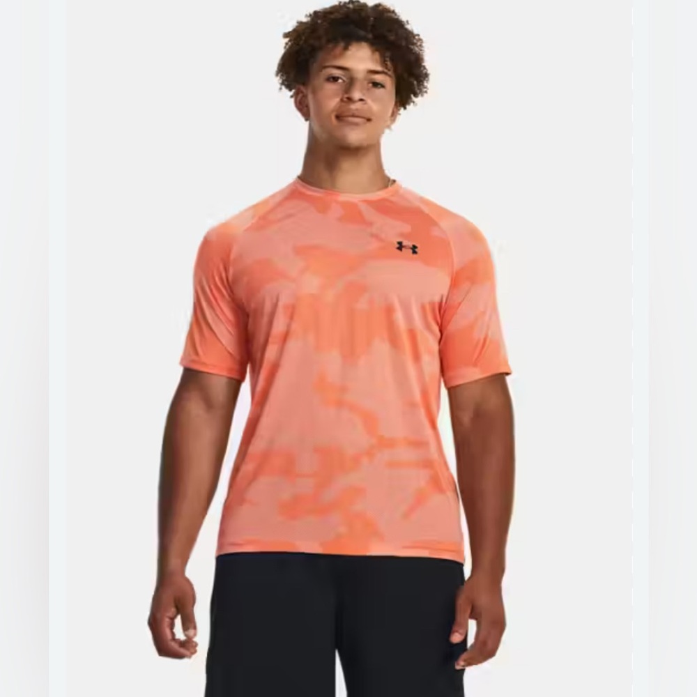 Under Armour Men’s XL Velocity Orange Jacquard Short Sleeve Top